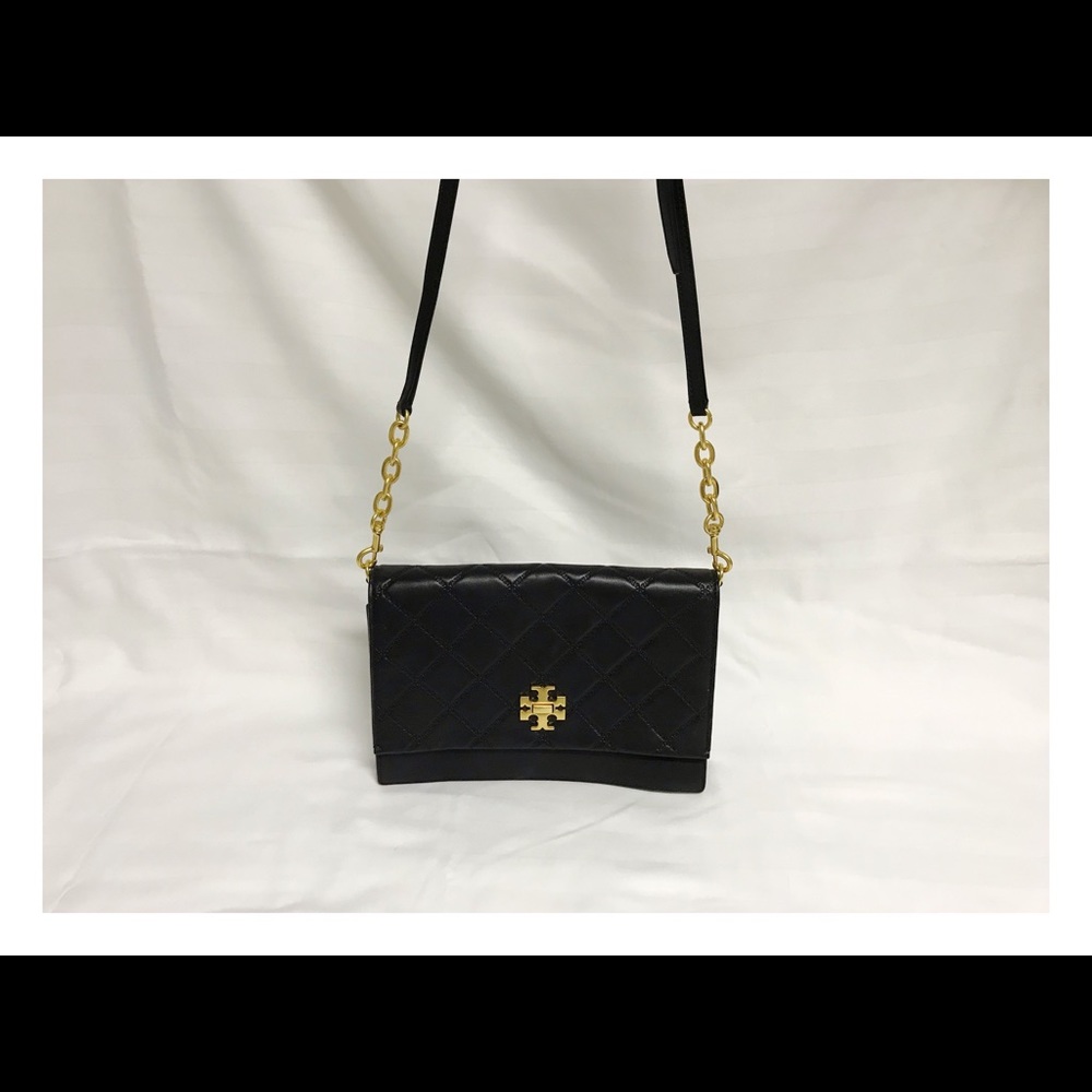 TORY BURCH Georgia Turn Lock Black Cross Body Bag - Picture 4 of 8